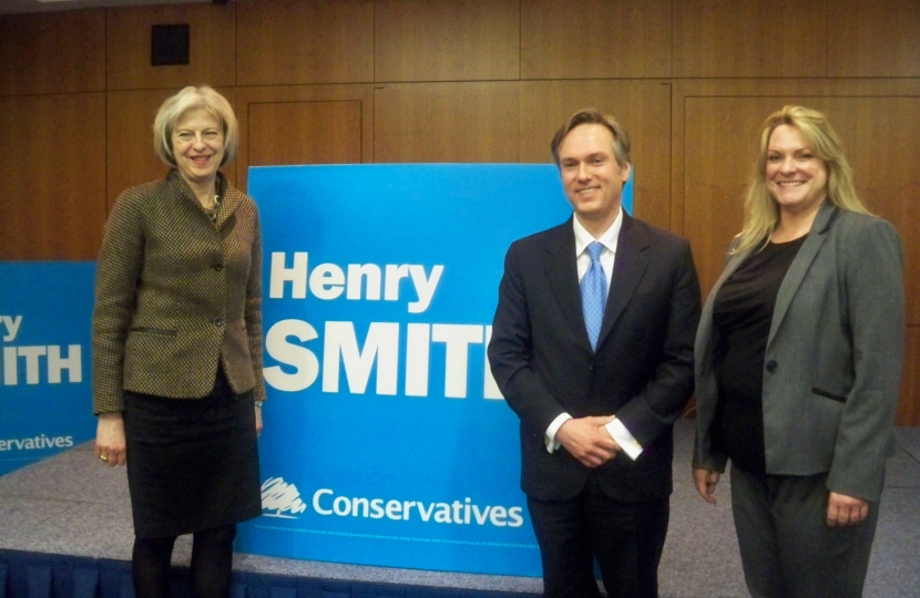Home Secretary officially launches Henry Smith MP re-election campaign