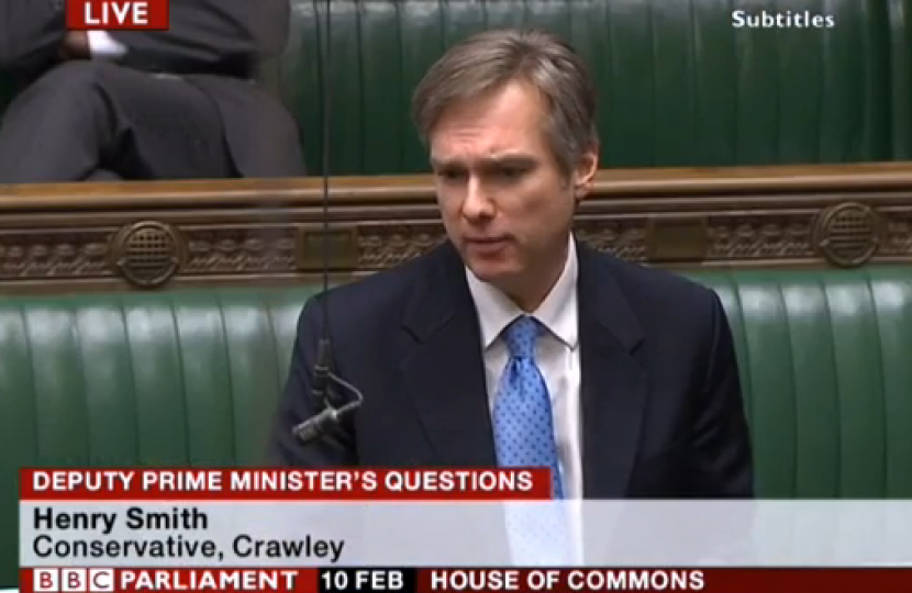 Henry Smith MP questions Deputy Prime Minister on Crawley Growth Deal