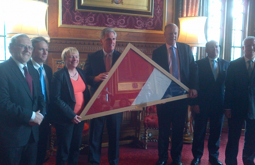 Leading a flag exchange between the UK Parliament and the US Congress