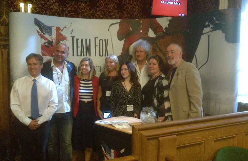 Henry Smith MP welcomes Dr Brian May to Parliament for Team Fox launch
