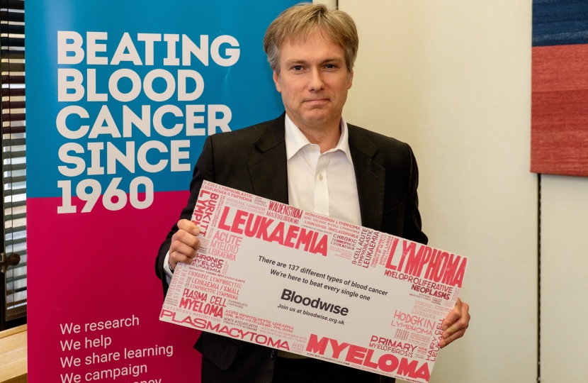 Henry Smith MP supports the UK's largest blood cancer awareness campaign