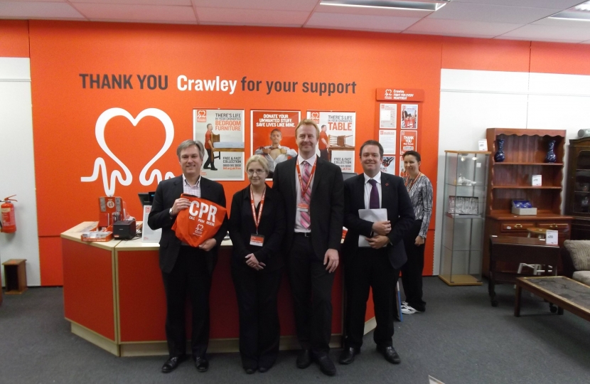 Henry Smith MP supports British Heart Foundation in Crawley