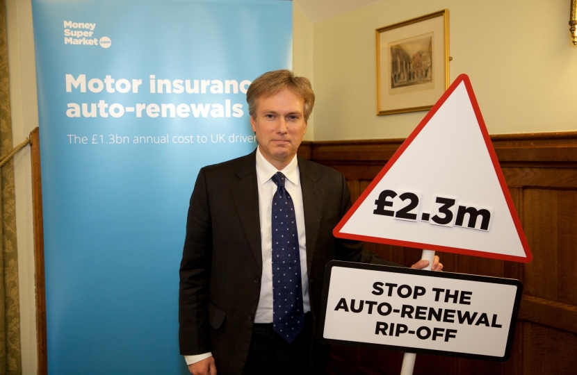Henry Smith MP calls on insurers to stop ripping-off Crawley drivers