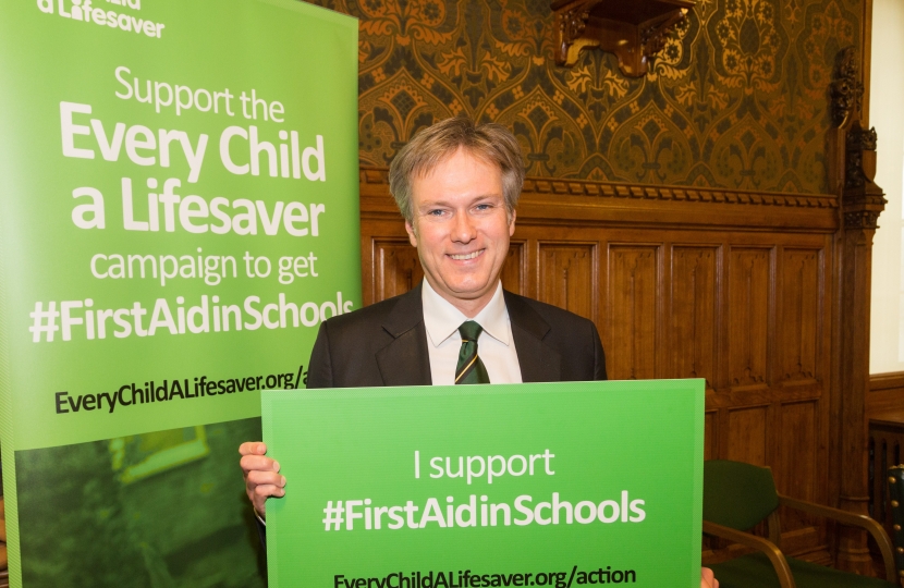 Henry Smith MP has teamed up with St John Ambulance, the British Heart Foundatio