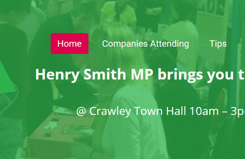 Crawley MP backs apprenticeships ahead of Jobs Fair