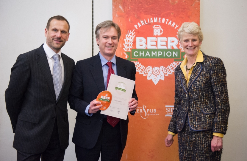 Henry Smith MP given Beer Champion award