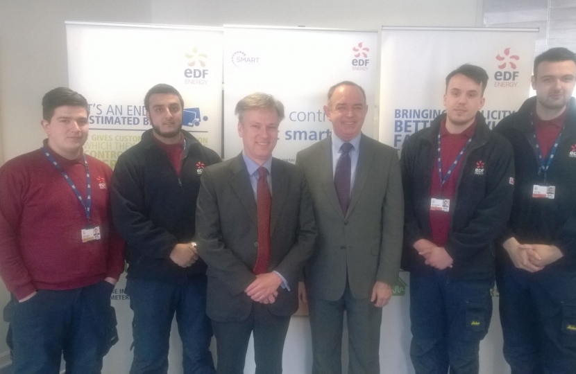 Henry Smith MP and Energy Minister visit EDF Energy Crawley apprentices