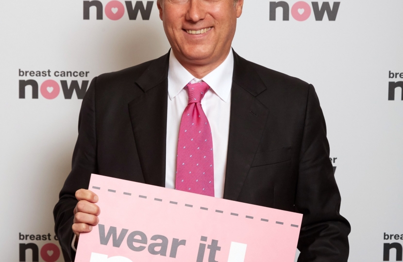 Henry Smith MP wears it pink for families affected by breast cancer