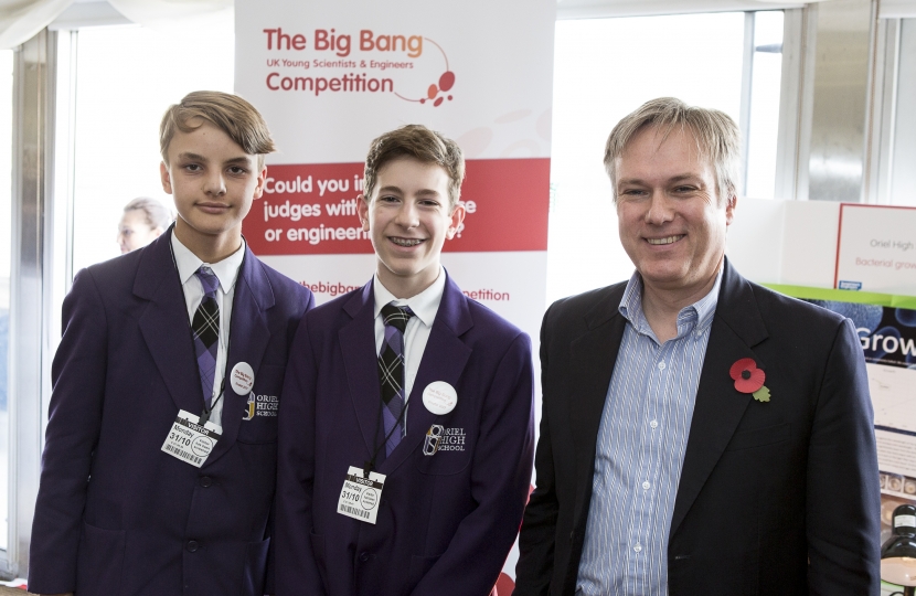 Henry Smith MP welcomes Crawley young Scientists and Engineers to the House of Commons