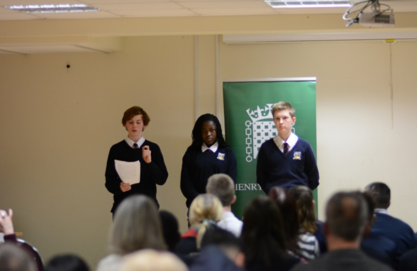 Henry Smith MP hails Crawley students at Public Speaking Contest