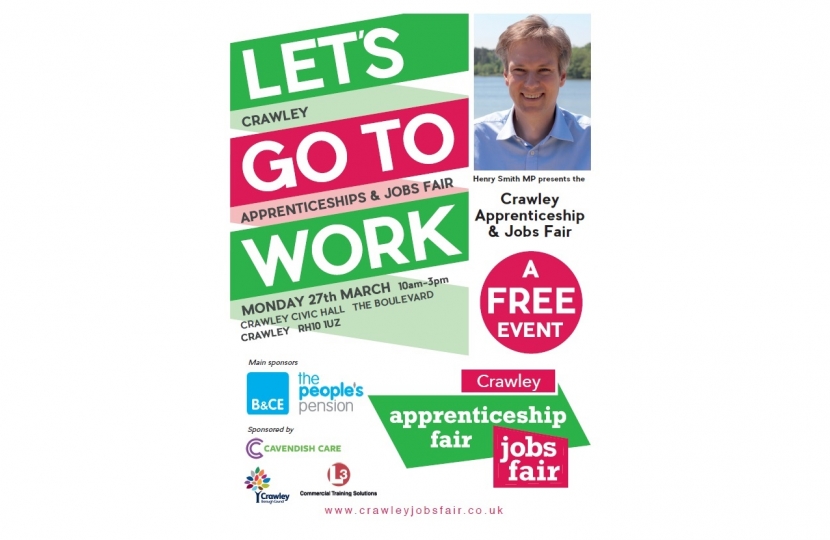 Crawley MP backing local apprenticeships at Jobs Fair