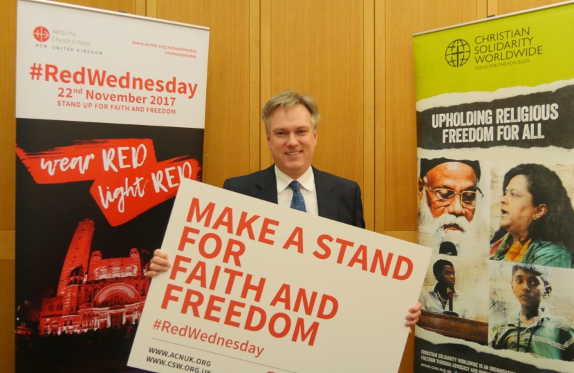 Henry Smith MP stands up for faith and freedom on Red Wednesday