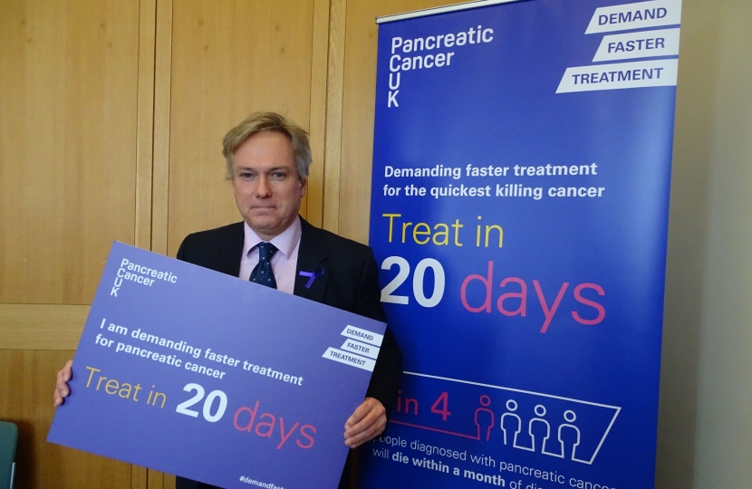 Crawley MP backs campaign for faster treatment for people with pancreatic cancer