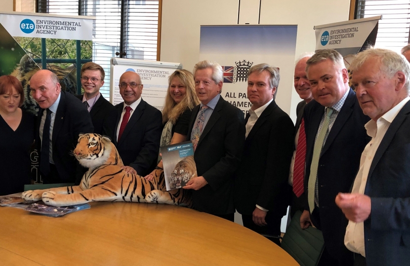 Henry Smith MP has called for urgent action to end the killing of tigers and other big cats by halting trade in their parts and products.  At an event co-hosted by the All-Party Parliamentary China Group and the Indo-British All-Party Parliamentary Group, along with wildlife campaigners from the Environmental Investigation Agency (EIA), the Crawley MP expressed serious concern over the existential crisis facing the world’s tigers and other big cats from killing to meet demand for body parts.  Henry said;  “