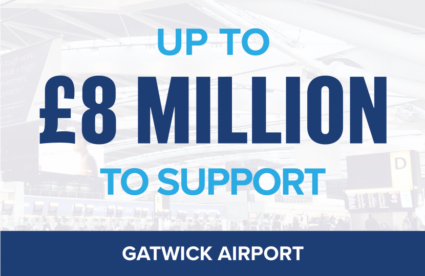 Gatwick Airport to receive £8 million Government grant to protect local jobs and bounce back after coronavirus