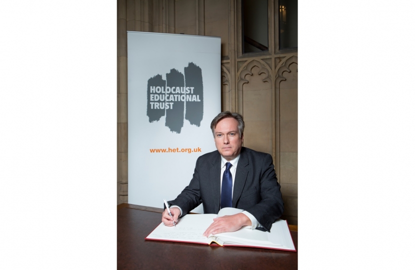 Henry Smith MP signs Holocaust Educational Trust Book of Commitment marking 77 years since the liberation of the concentration camps