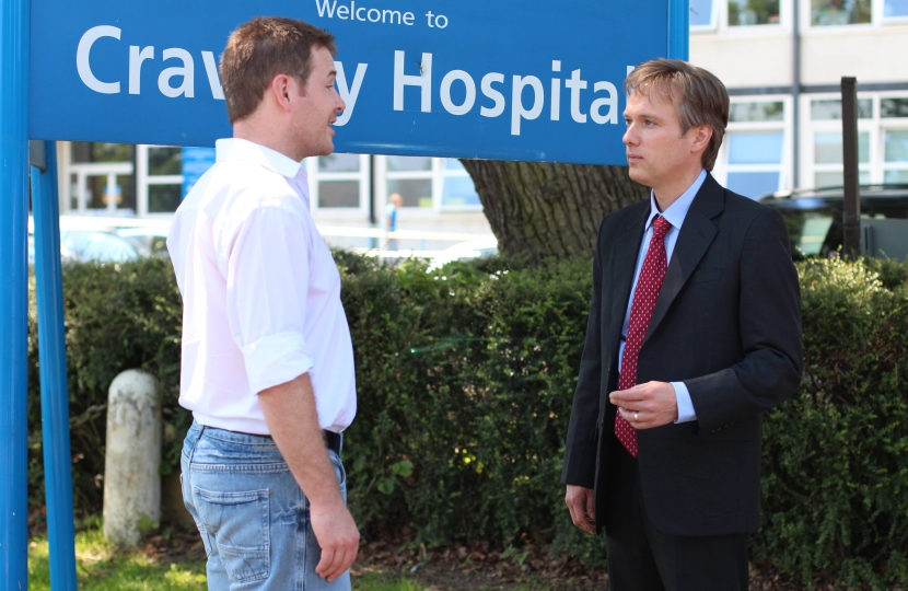 Henry Smith MP thanks hospital staff on accident and emergency performance