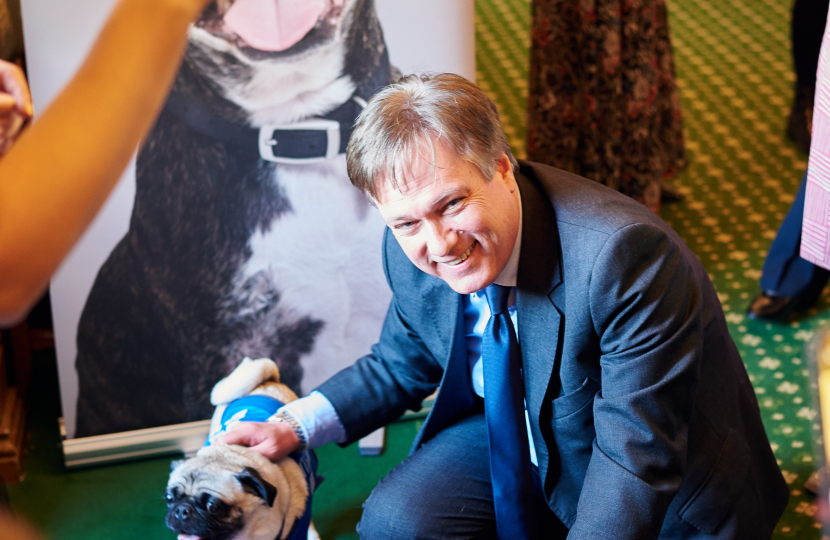 Henry Smith MP shows support for animal rescues at Battersea reception