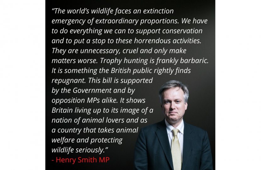 Henry Smith MP PoliticsHome article on Hunting Trophies (Import Prohibition) Bill