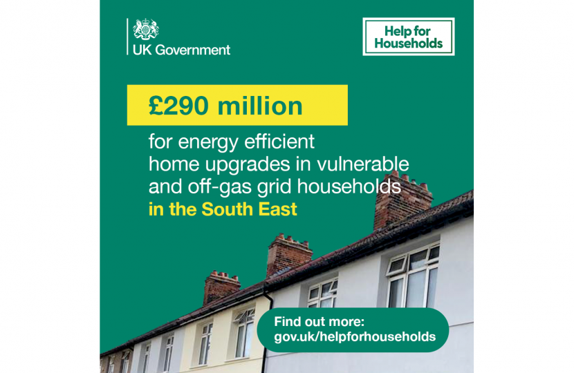 Henry Smith MP welcomes £1.4 billion of Government funding to boost heating efficiency and cut bills by up to £400 in homes across Crawley