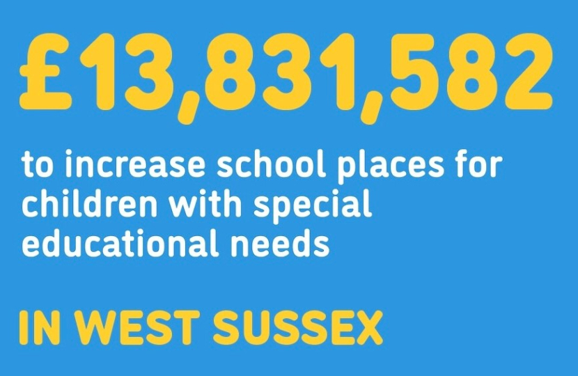West Sussex to receive a £13.8 million special educational needs funding boost from Government