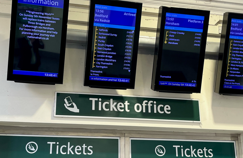 Henry Smith MP welcomes Department for Transport action to stop train station ticket office closures