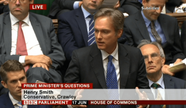 Standing up for Crawley business at Prime Minister's Questions