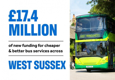 Crawley MP welcomes £17.4 million of new funding for cheaper and better bus services across West Sussex