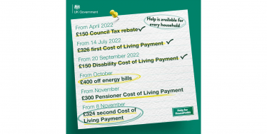 Cost of living support through difficult times