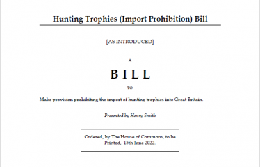 Henry Smith MP to lead debate on Bill to ban trophy hunting imports
