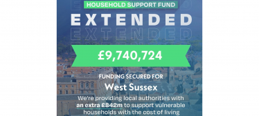 Henry Smith MP welcomes news that vulnerable residents in West Sussex will benefit from more than £9.7 million in Government support funding from this month