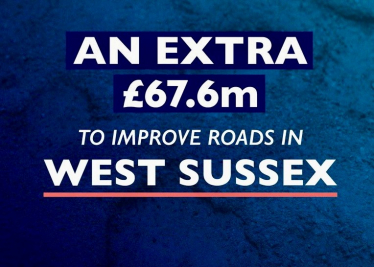 Henry Smith MP welcomes more than £67 million for West Sussex for long-term plan to repair our roads